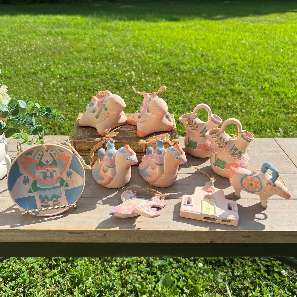Southwest Native American Vintage Clay Holiday Ornaments